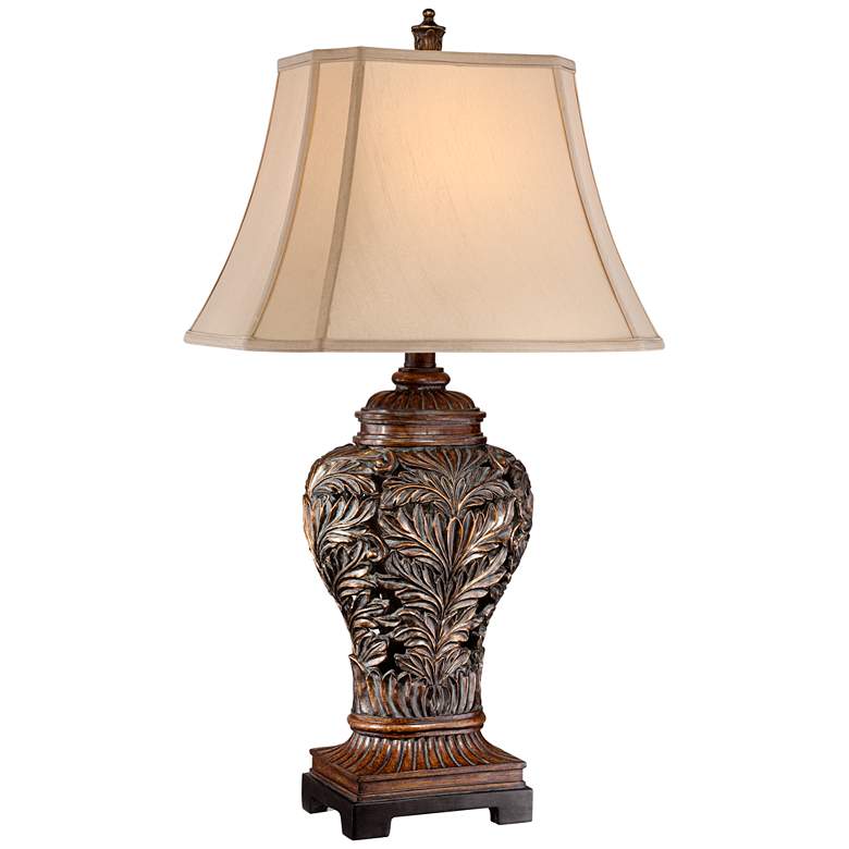 Image 3 Barnes and Ivy Leafwork 32 1/2" Rectangular Shade Traditional Lamp