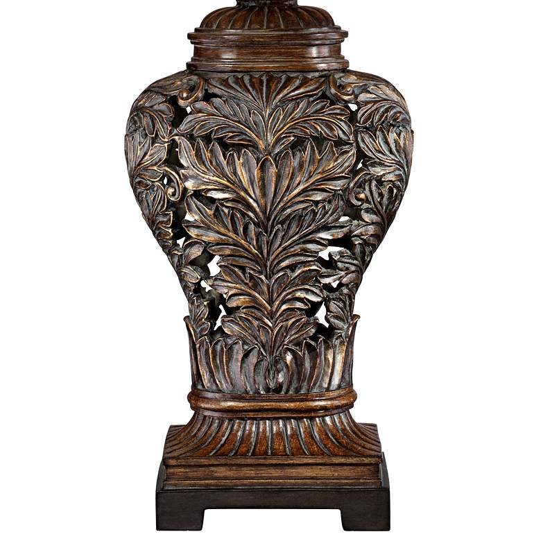 Image 4 Barnes and Ivy Leafwork Bronze Vase Table Lamp with USB Dimmer Cord more views
