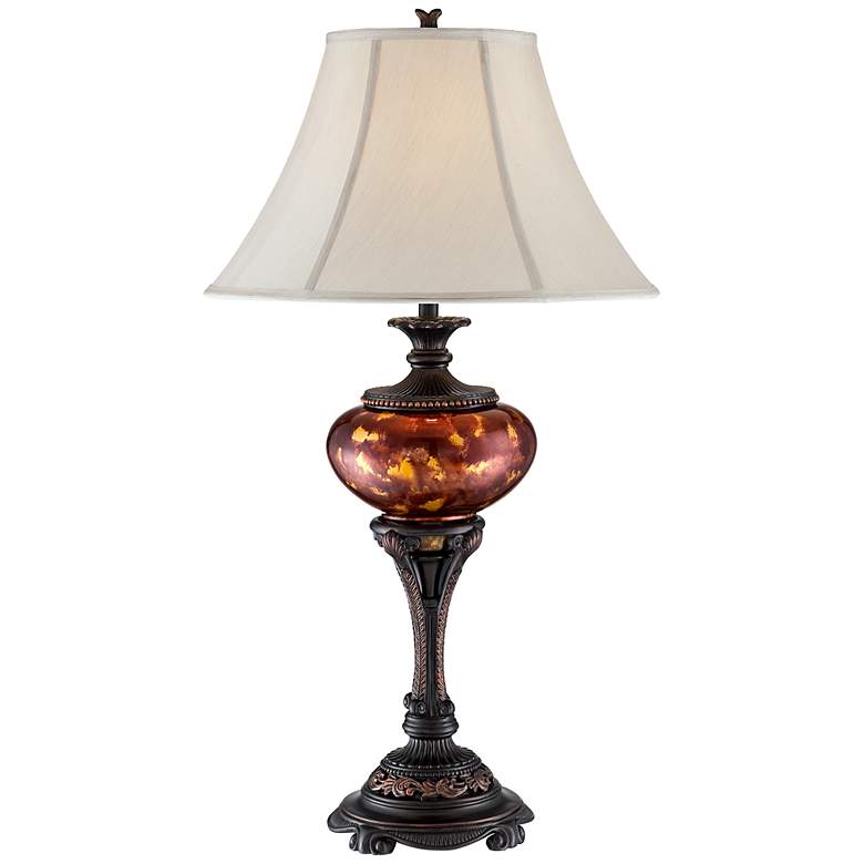 Image 2 Barnes and Ivy Liam 38 inch Bronze and Tortoise Glass Traditional Lamp