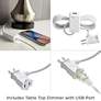 Barnes and Ivy Luke 33 3/4" Glass Night Light Lamp with USB Dimmer