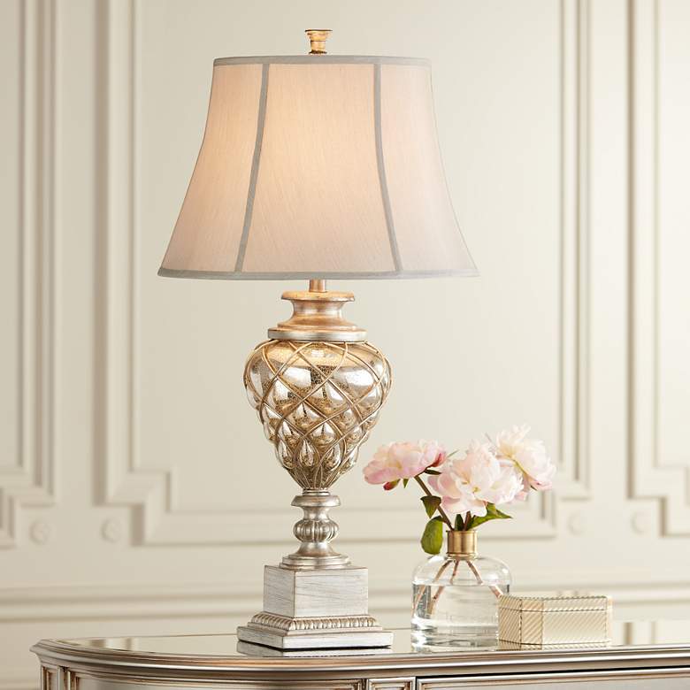 Image 2 Barnes and Ivy Luke 33 3/4" Mercury Glass Night Light Table Lamp