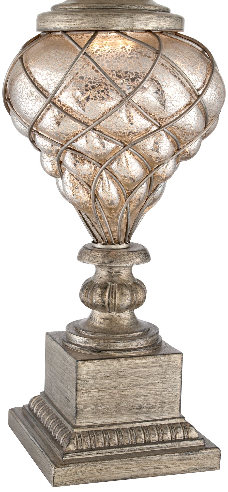 Barnes and Ivy Luke 33 3/4" Mercury Glass Night Light Table Lamp in scene