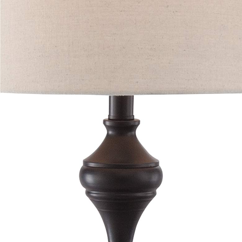 Image 4 Barnes and Ivy Mason Dark Bronze Traditional Floor and Table Lamps Set of 3 more views