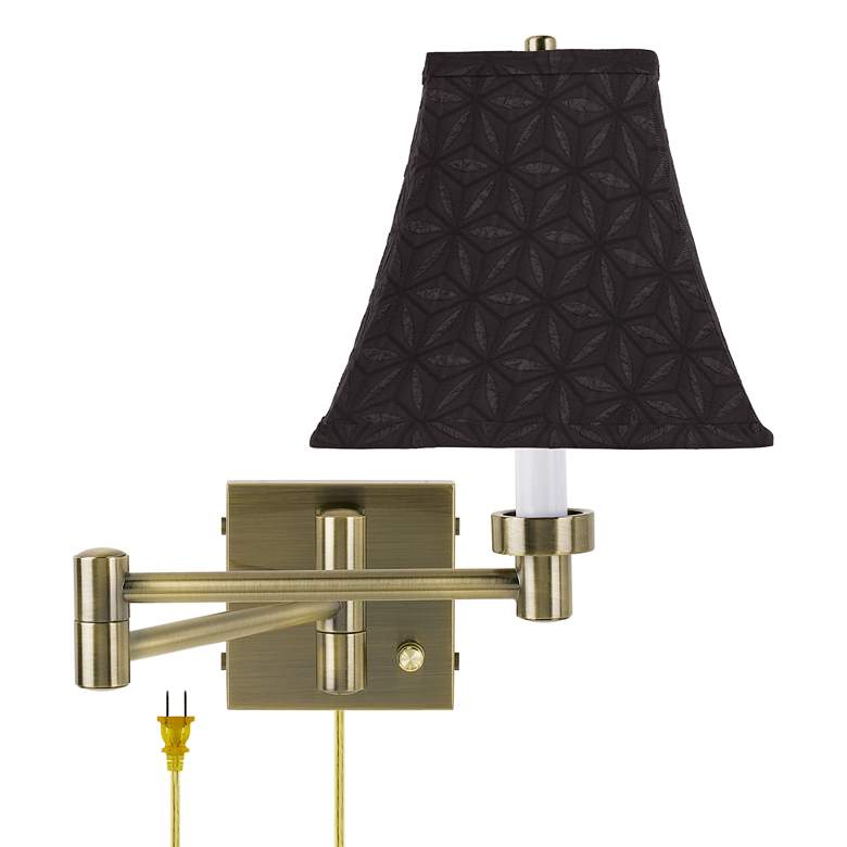 Image 1 Barnes and Ivy McKinley Dark Antique Brass Plug-In Swing Arm Wall Lamp