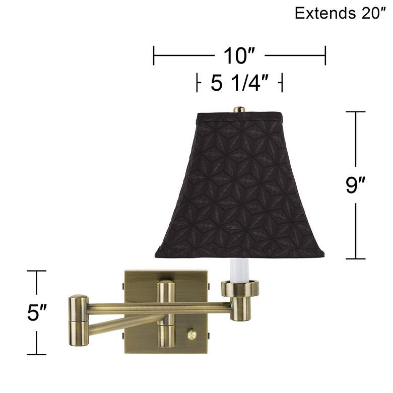 Image 4 Barnes and Ivy McKinley Dark Antique Brass Plug-In Swing Arm Wall Lamp more views