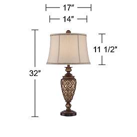 Image4 of Barnes and Ivy Nicole 32" Light Bronze Urn Traditional Table Lamp more views