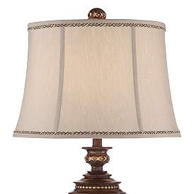 Image3 of Barnes and Ivy Nicole Bronze Traditional Table Lamp with USB Cord Dimmer more views