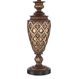 Image4 of Barnes and Ivy Nicole Bronze Traditional Table Lamp with USB Cord Dimmer more views