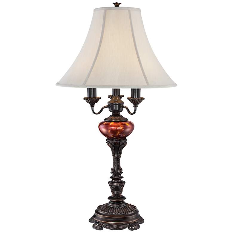Image 2 Barnes and Ivy Rhys 34" High 4-Light Tortoise Shell Glass Table Lamp