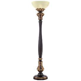 Image2 of Barnes and Ivy Rita 75" High Acanthus Leaf Torchiere Floor Lamp