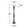 Barnes and Ivy Rita 75" High Acanthus Leaf Torchiere Floor Lamp