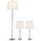 Barnes and Ivy Romley Chrome and Crystal 3-Piece Floor and Table Lamp Set