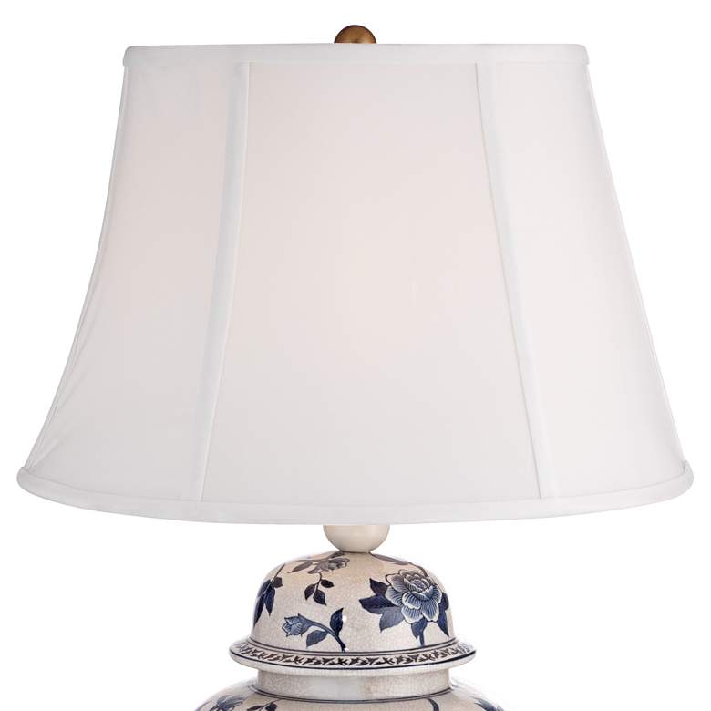 Image 4 Barnes and Ivy Rose Vine 25" Blue White Ceramic Temple Jar Table Lamp more views
