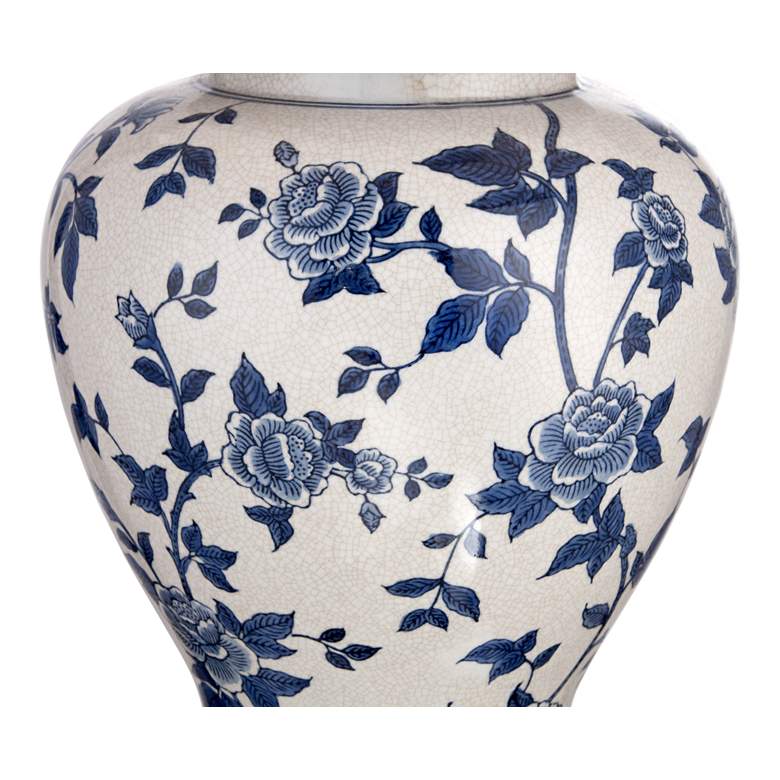 Image 5 Barnes and Ivy Rose Vine 25" Blue White Ceramic Temple Jar Table Lamp more views