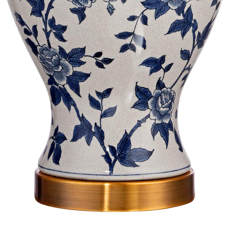 Image 6 Barnes and Ivy Rose Vine 25 inch Blue White Ceramic Temple Jar Table Lamp more views