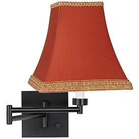 Image1 of Barnes and Ivy Rust Dimmable Espresso Finish Plug-in Swing Arm Lamp