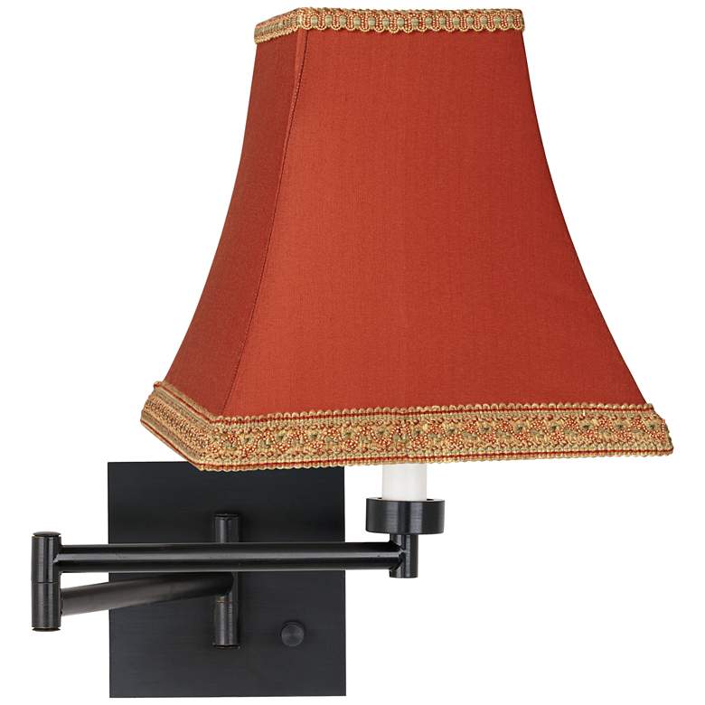 Image 1 Barnes and Ivy Rust Dimmable Espresso Finish Plug-in Swing Arm Lamp