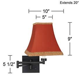 Image4 of Barnes and Ivy Rust Dimmable Espresso Finish Plug-in Swing Arm Lamp more views