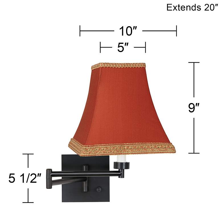 Image 4 Barnes and Ivy Rust Dimmable Espresso Finish Plug-in Swing Arm Lamp more views
