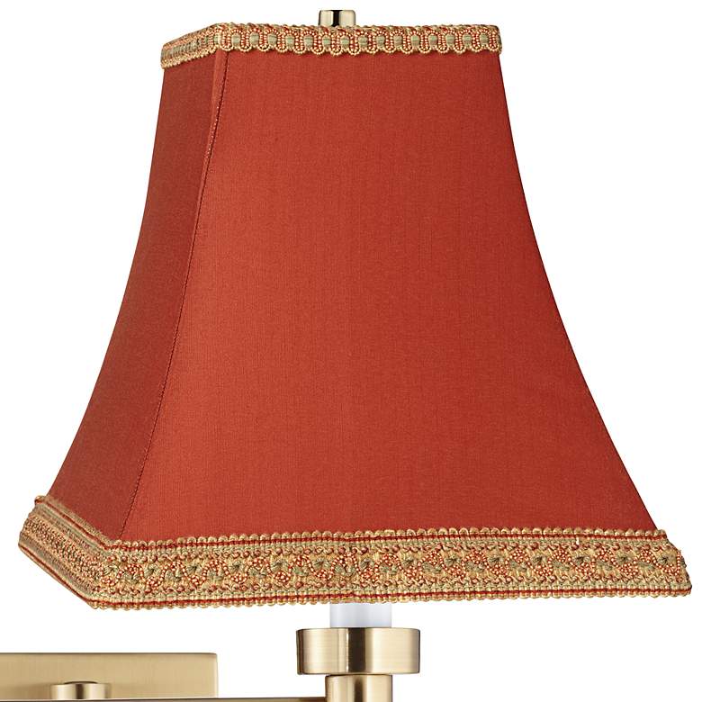 Image 2 Barnes and Ivy Rust Orange Alta Square Warm Gold Swing Arm Wall Light more views