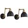 Barnes and Ivy Sania Black and Antique Brass Swing Arm Wall Lamps Set of 2