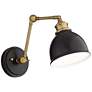 6_Barnes and Ivy Sania Black and Antique Brass Swing Arm Wall Lamps Set of 2 more views