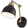 7_Barnes and Ivy Sania Black and Antique Brass Swing Arm Wall Lamps Set of 2 more views