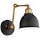 Barnes and Ivy Sania Black Brass Adjustable Swing Arm Hardwire Wall Lamp