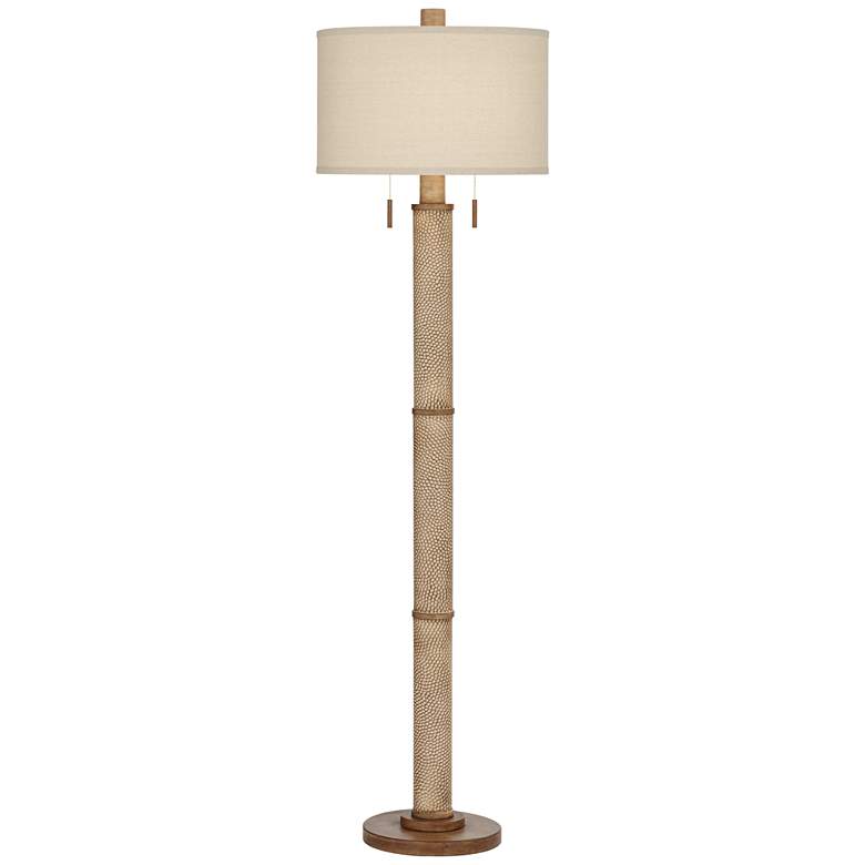 Image 2 Barnes and Ivy Santiago 65" High Natural Hammered Finish Floor Lamp