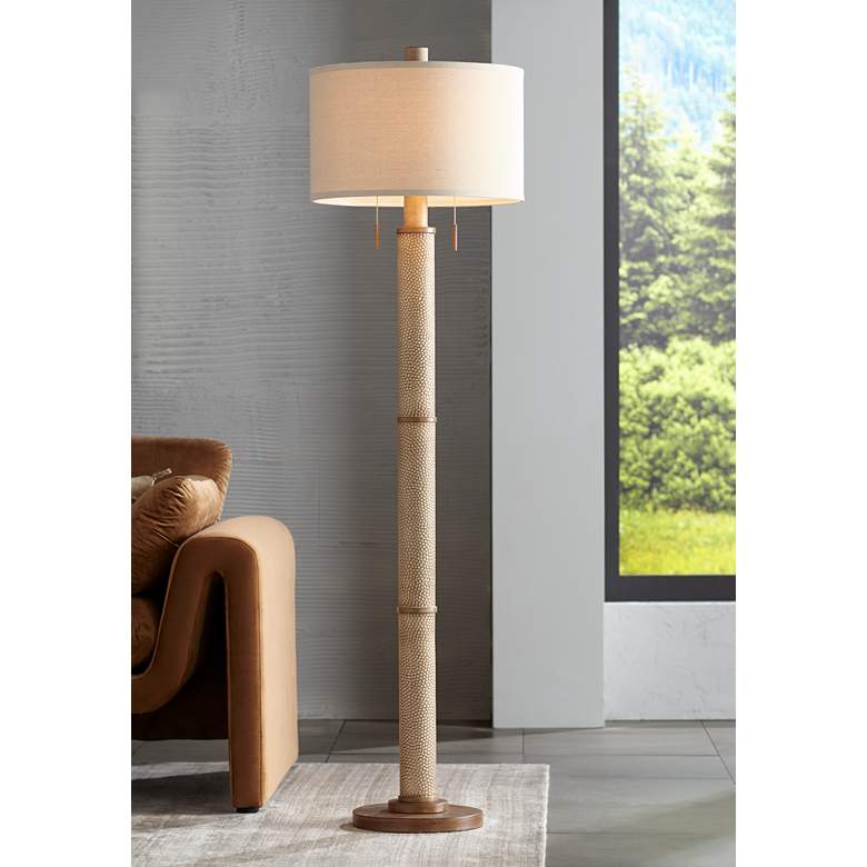 Image 1 Barnes and Ivy Santiago 65" High Natural Hammered Finish Floor Lamp
