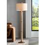 1_Barnes and Ivy Santiago 65" High Natural Hammered Finish Floor Lamp