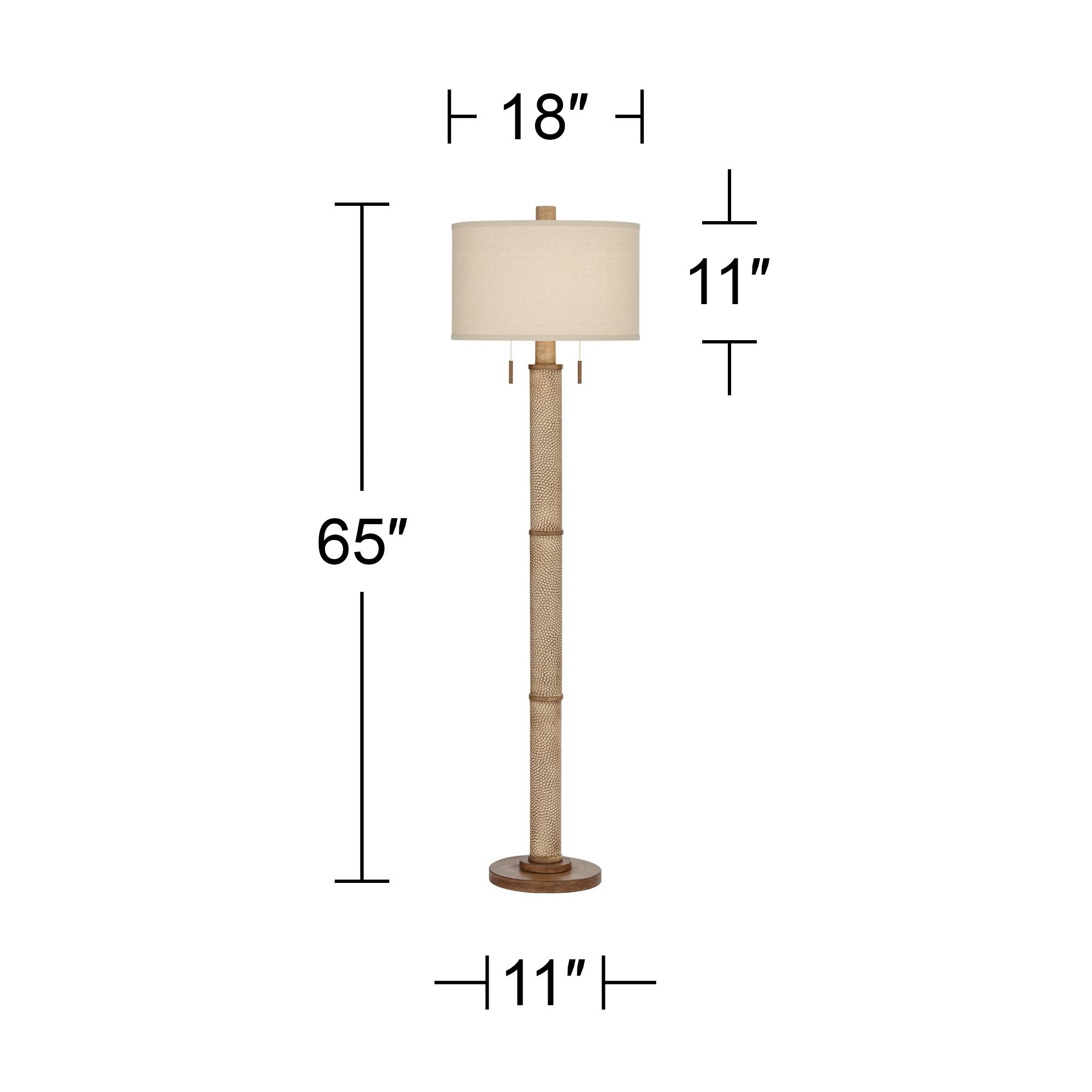 Barnes and Ivy Santiago 65" High Natural Hammered Finish Floor Lamp