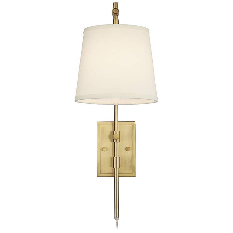 Image 7 Barnes and Ivy Seline Warm Gold Adjustable Plug-In Wall Lamp with Dimmer more views