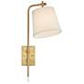 Barnes and Ivy Seline Warm Gold Adjustable Plug-In Wall Lamps Set of 2