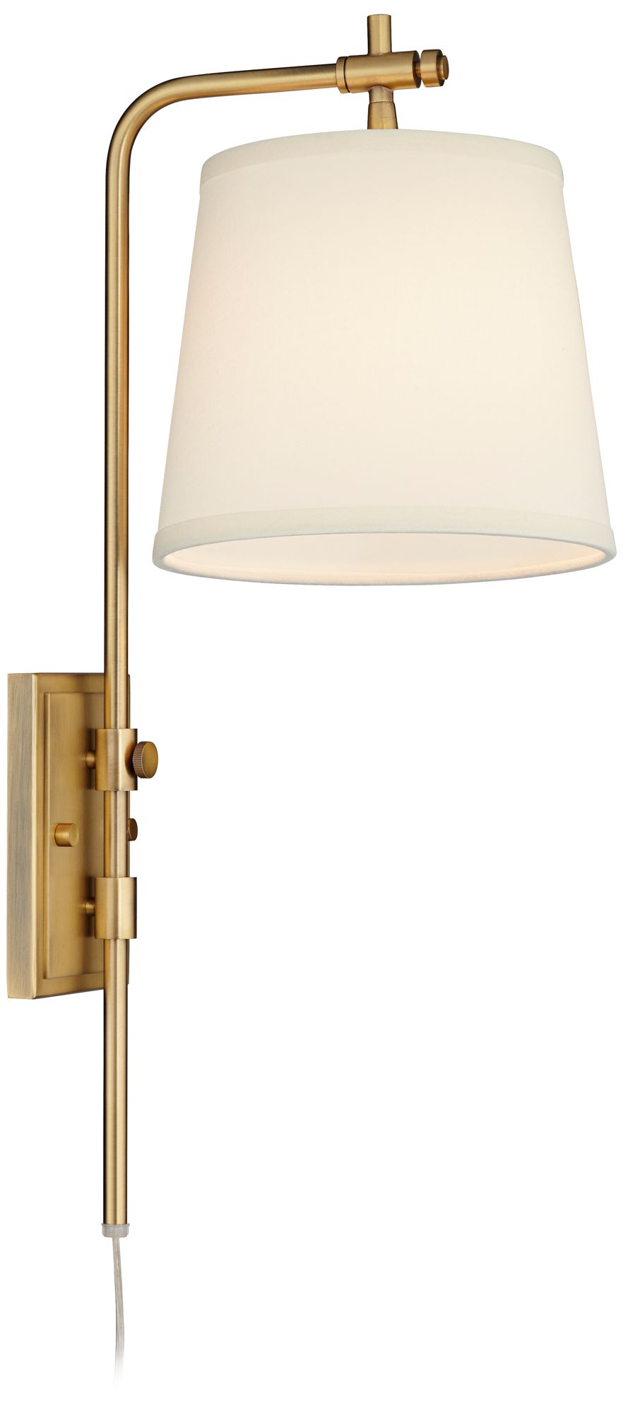 Barnes and Ivy Seline Warm Gold Adjustable Plug-In Wall Lamps Set of 2