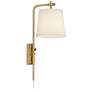 Barnes and Ivy Seline Warm Gold Adjustable Plug-In Wall Lamps Set of 2