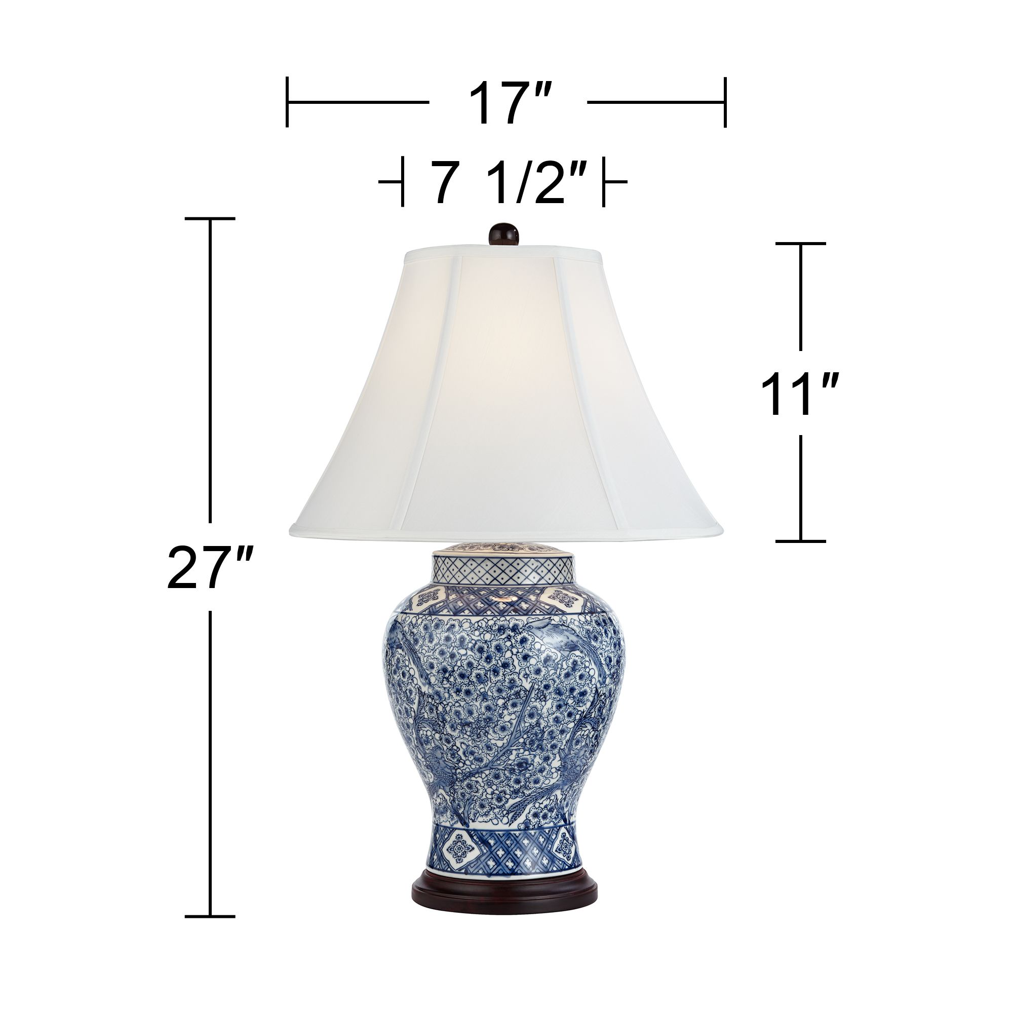Watch A Video About the Barnes and Ivy Shonna Garden Bird Blue White Porcelain Table Lamp
