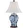 Barnes and Ivy Shonna Blue and White Porcelain Table Lamp with Dimmer
