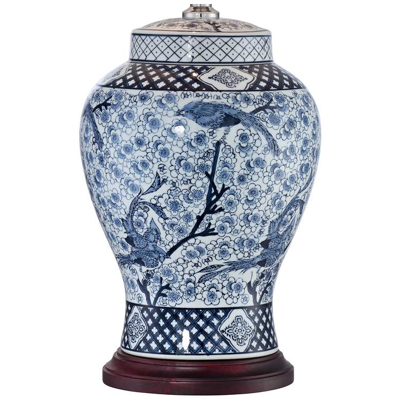 Image 4 Barnes and Ivy Shonna Blue and White Porcelain Table Lamp with Dimmer more views