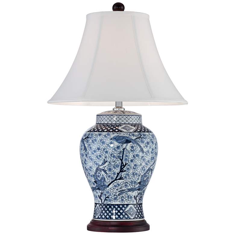 Image 6 Barnes and Ivy Shonna Garden Bird 27" Blue White Porcelain Table Lamp more views