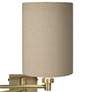 2_Barnes and Ivy Tan Shade Antique Brass Plug-In Swing Arm Wall Light more views
