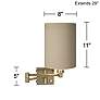 4_Barnes and Ivy Tan Shade Antique Brass Plug-In Swing Arm Wall Light more views