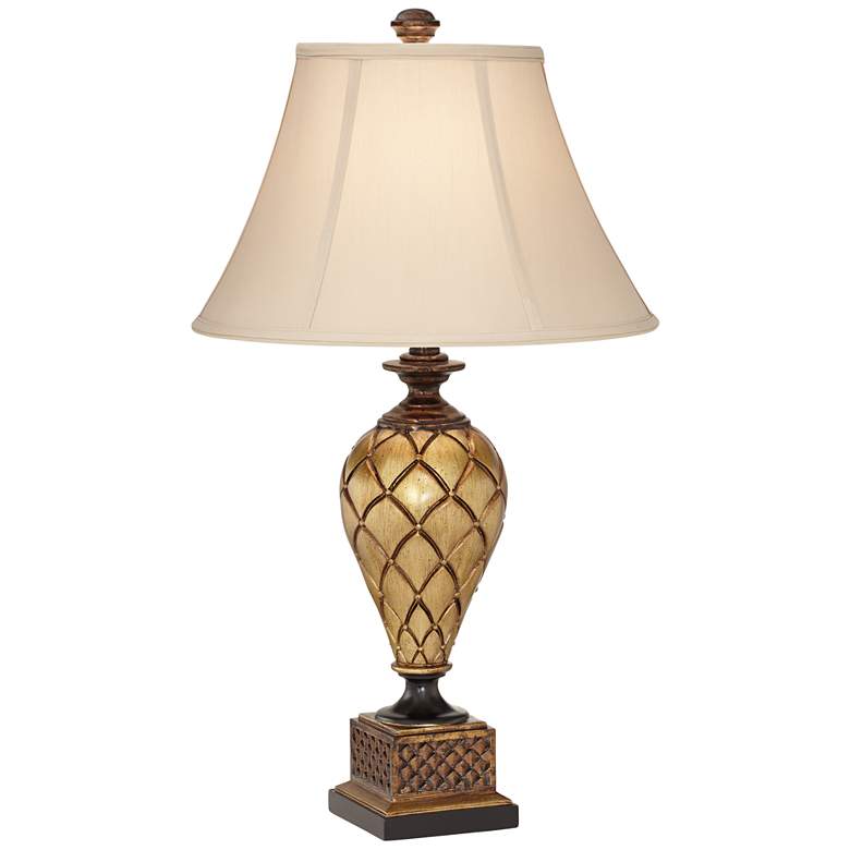 Image 2 Barnes and Ivy Theron 27 1/2 inch Traditional Antique Gold Urn Table Lamp