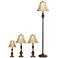 Barnes and Ivy Traditional Font Table and Floor Lamps Set of 4