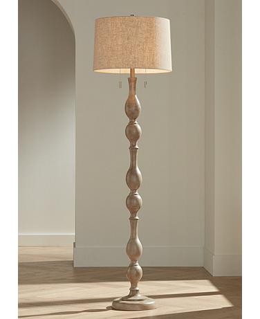 Barnes and Ivy Tuscan 62 1/2" Natural Gray Faux Wood Floor Lamp
