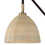 Barnes and Ivy Vega Bronze and Brass Rattan Shade Plug-In Wall Lamp