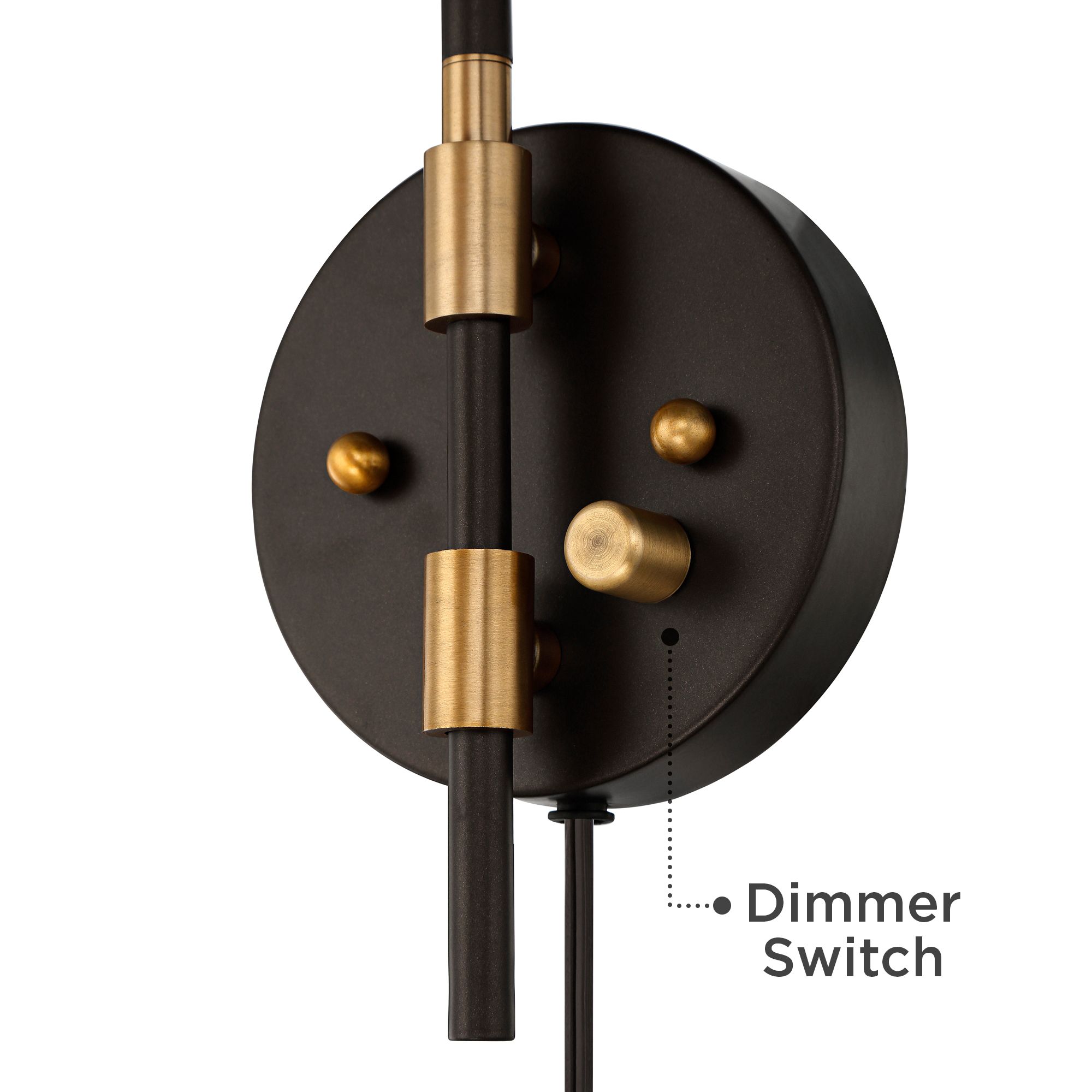 Image 5 Barnes and Ivy Vega Bronze Plug-In Wall Lamps Set of 2 more views