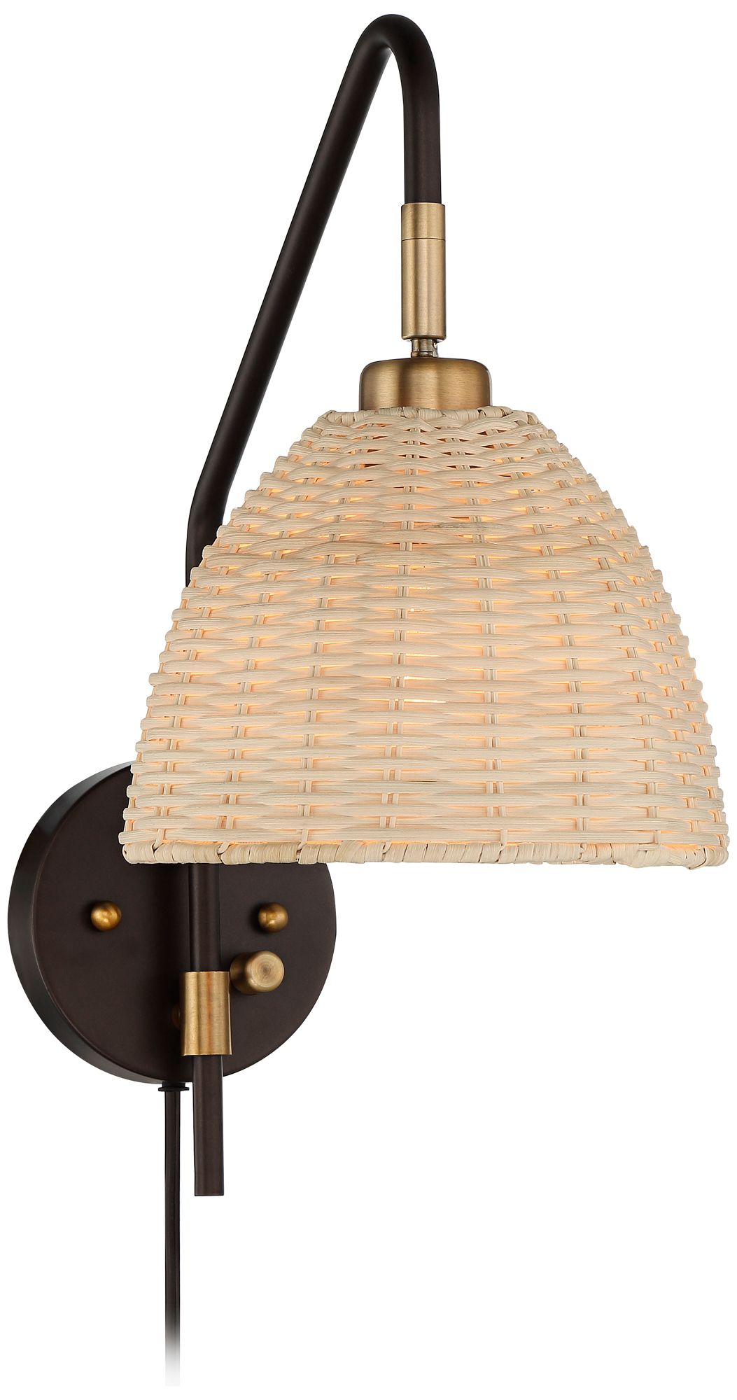 Image 6 Barnes and Ivy Vega Bronze Plug-In Wall Lamps Set of 2 more views