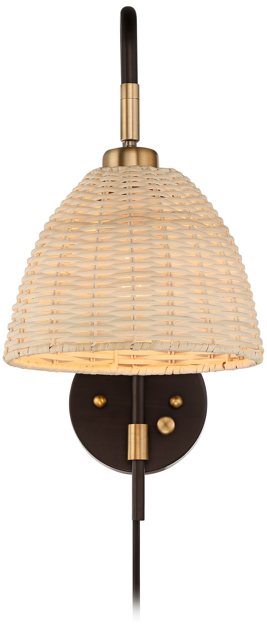 Barnes and Ivy Vega Bronze Plug-In Wall Lamps Set of 2 in scene