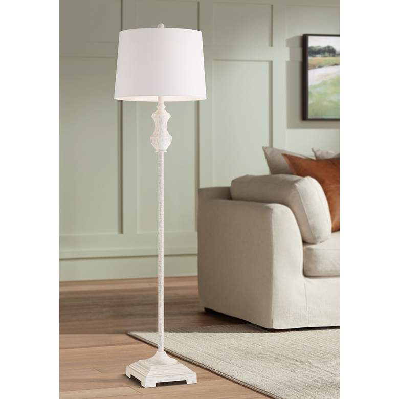 Image 1 Barnes and Ivy Verona 61 1/2" Traditional Vintage White Floor Lamp